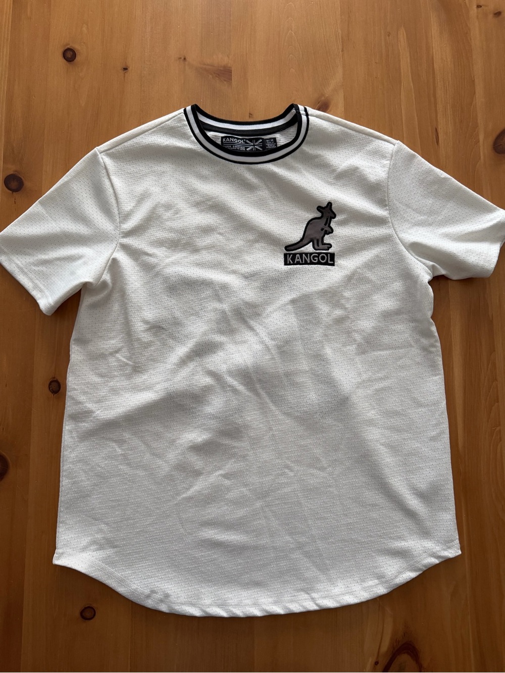 Kangol Mesh Jersey vintage T-Shirt - White/Black - Size M